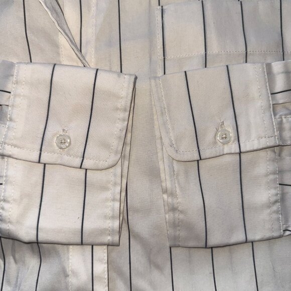 A New Day Womens Beige & Black Striped Button-Up Shirt Cotton Blend Size XXL - Picture 6 of 7